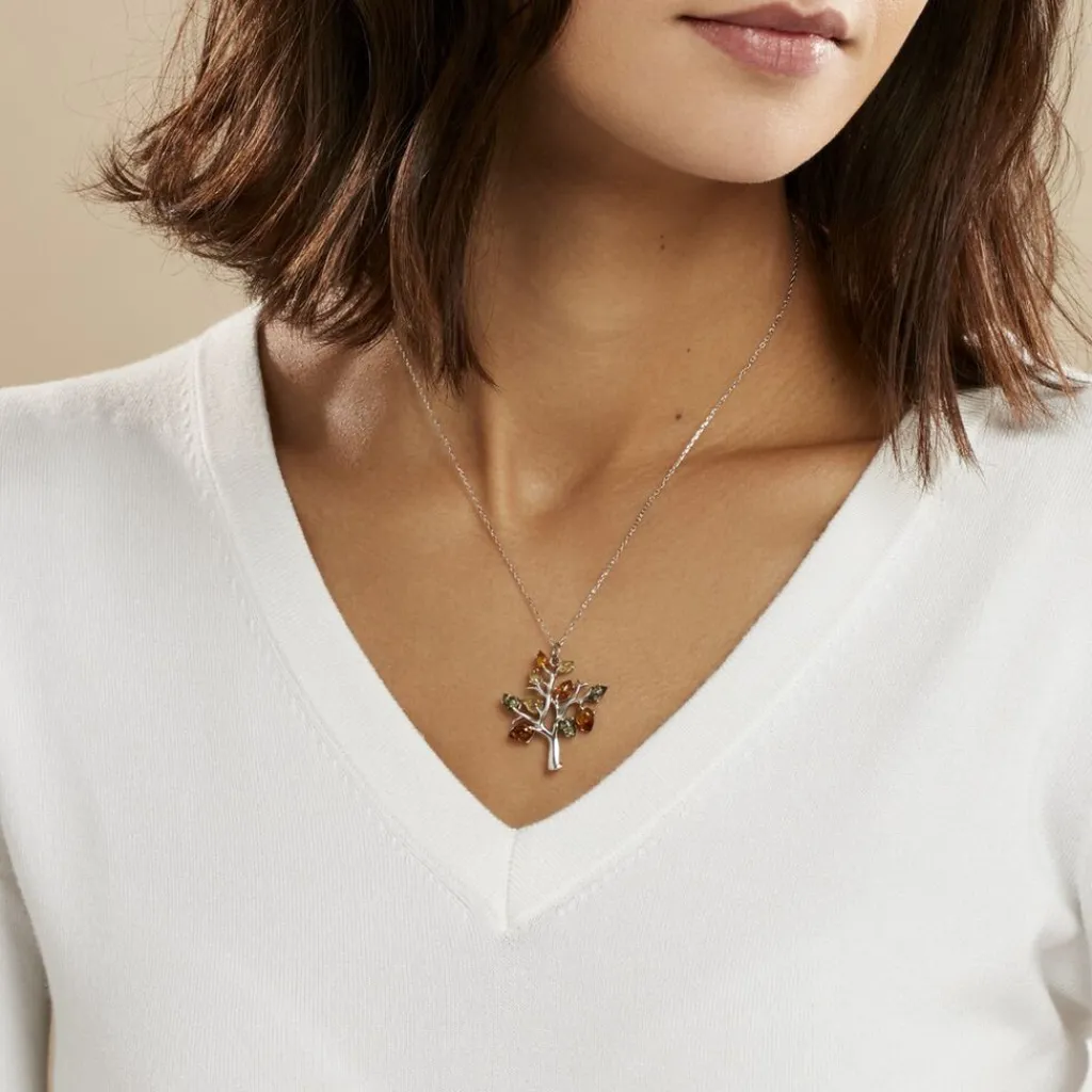 Histoire d'Or Collier Chahida Argent Blanc Ambre Online