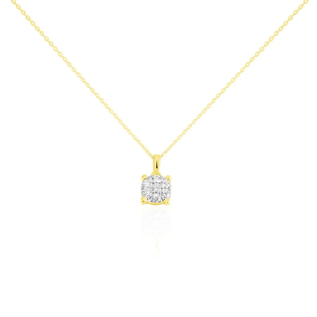 Histoire d'Or Collier Charlene Or Jaune Diamant Synthetique or jaune diamant synthétique blanc
