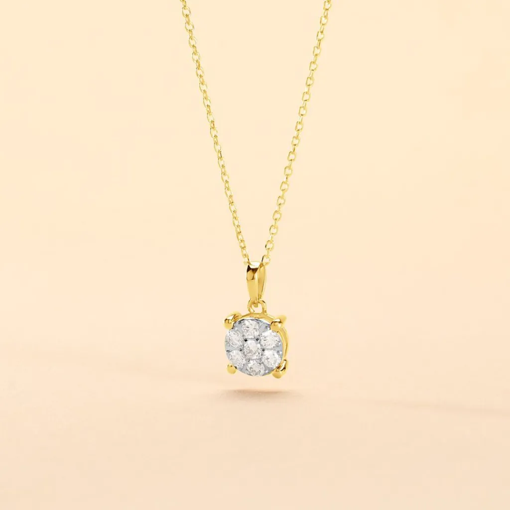 Histoire d'Or Collier Charlene Or Jaune Diamant Synthetique or jaune diamant synthétique blanc