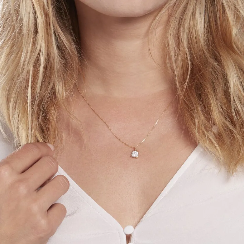 Histoire d'Or Collier Charlene Or Jaune Diamant Synthetique or jaune diamant synthétique blanc