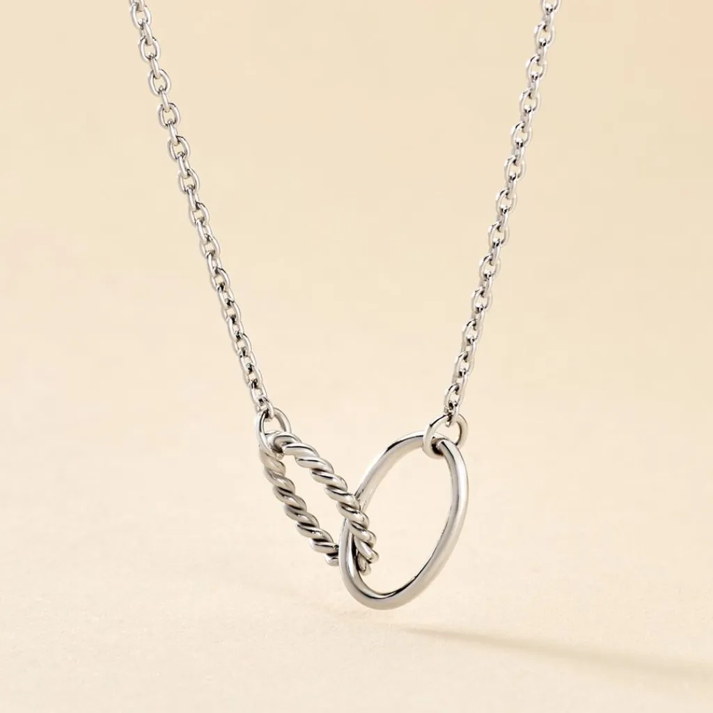 Histoire d'Or Collier Cherise Argent Blanc New