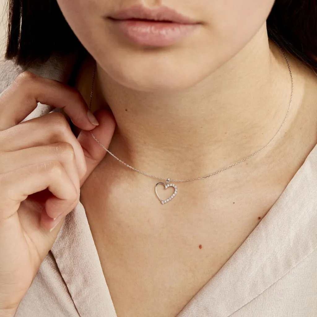 Histoire d'Or Collier Chlora Or Blanc Diamant Clearance