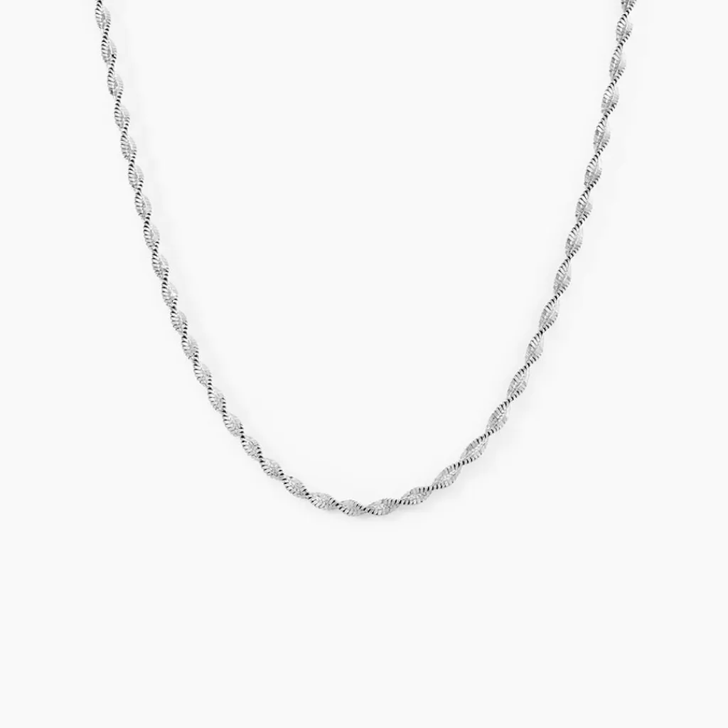 Histoire d'Or Collier Ciana Torsade Diamante Argent Blanc New