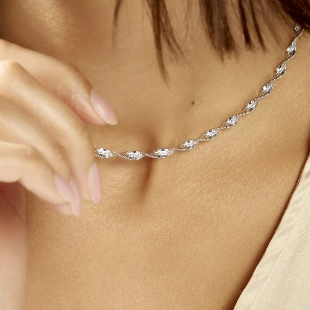 Histoire d'Or Collier Ciana Torsade Diamante Argent Blanc Online