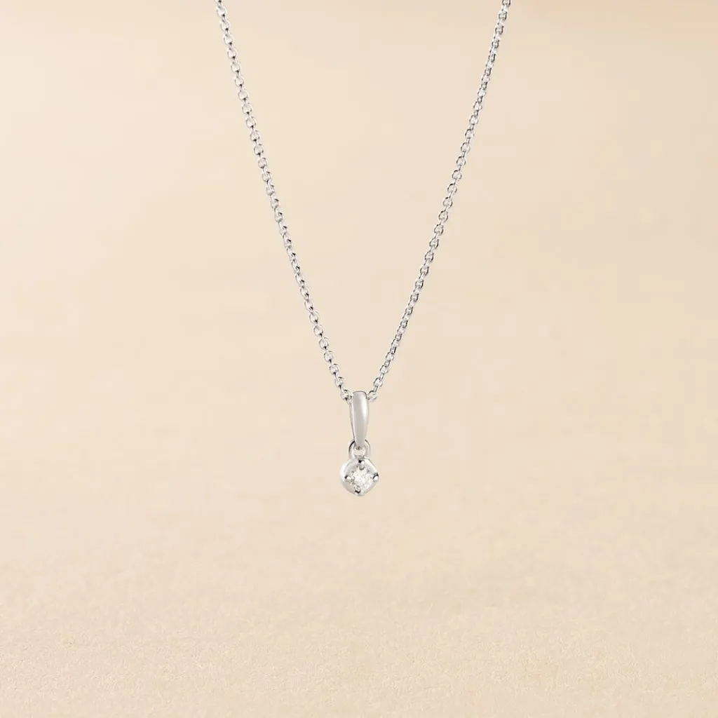 Histoire d'Or Collier Cicelie Or Blanc Diamant New