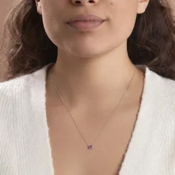 Histoire d'Or Collier Clair Or Blanc Amethyste Online