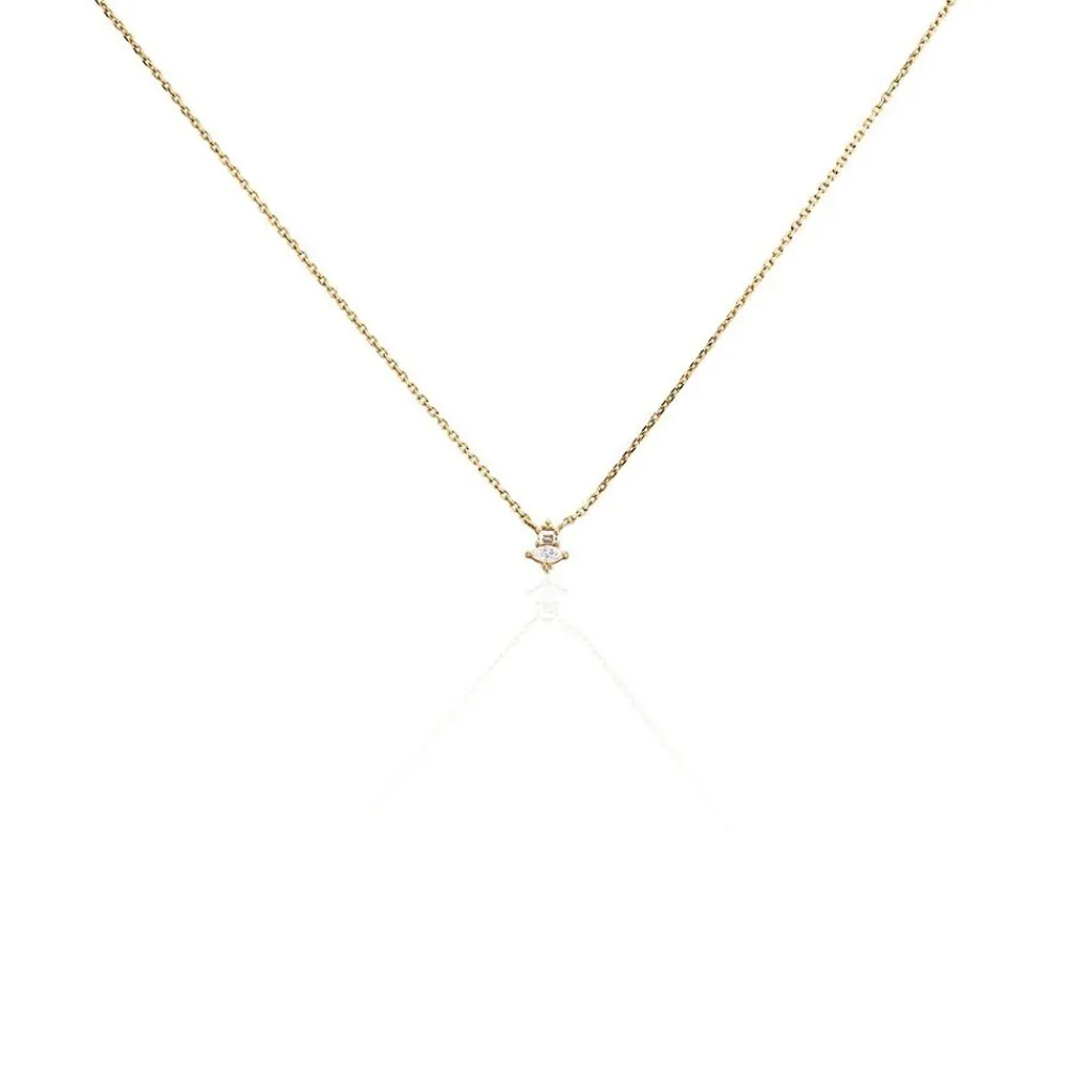 Histoire d'Or Collier éclat Perlé Plaqué Or Oxyde De Zirconium