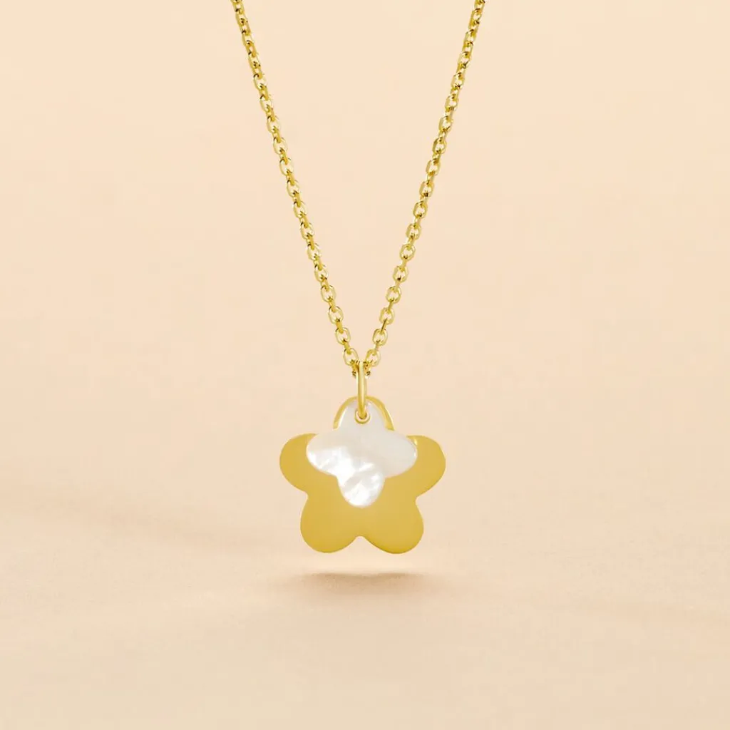 Histoire d'Or Collier Cleomelia Fleur Or Jaune New