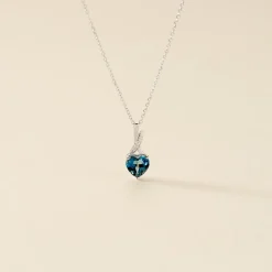 Histoire d'Or Collier Clothilde Or Blanc Topaze Et Oxyde De Zirconium or blanc topaze london blue Outlet