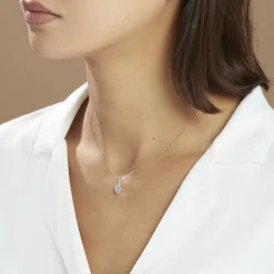 Histoire d'Or Collier Clothilde Or Blanc Topaze Et Oxyde De Zirconium or blanc topaze bleu sky Clearance