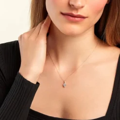 Histoire d'Or Collier Clothilde Or Jaune Topaze Oxyde De Zirconium or jaune topaze bleu sky