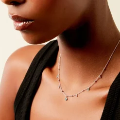 Histoire d'Or Collier Clova Argent Blanc Oxyde De Zirconium Pierre De Synthese Discount