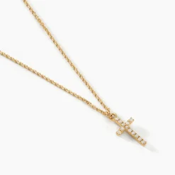 Histoire d'Or Collier Cobeia Croix Maille Forçat Or Jaune Oxyde De Zirconium Best