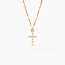 Histoire d'Or Collier Cobeia Croix Maille Forçat Or Jaune Oxyde De Zirconium Best