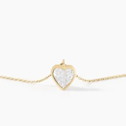 Histoire d'Or Collier Coeur Serti Clos Or Jaune Oxyde De Zirconium New