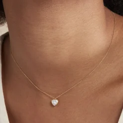 Histoire d'Or Collier Coeur Serti Clos Or Jaune Oxyde De Zirconium New