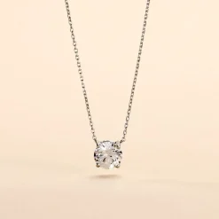 Histoire d'Or Collier Collection Aphrodite Or Blanc Diamant Synthetique or blanc diamant synthétique New