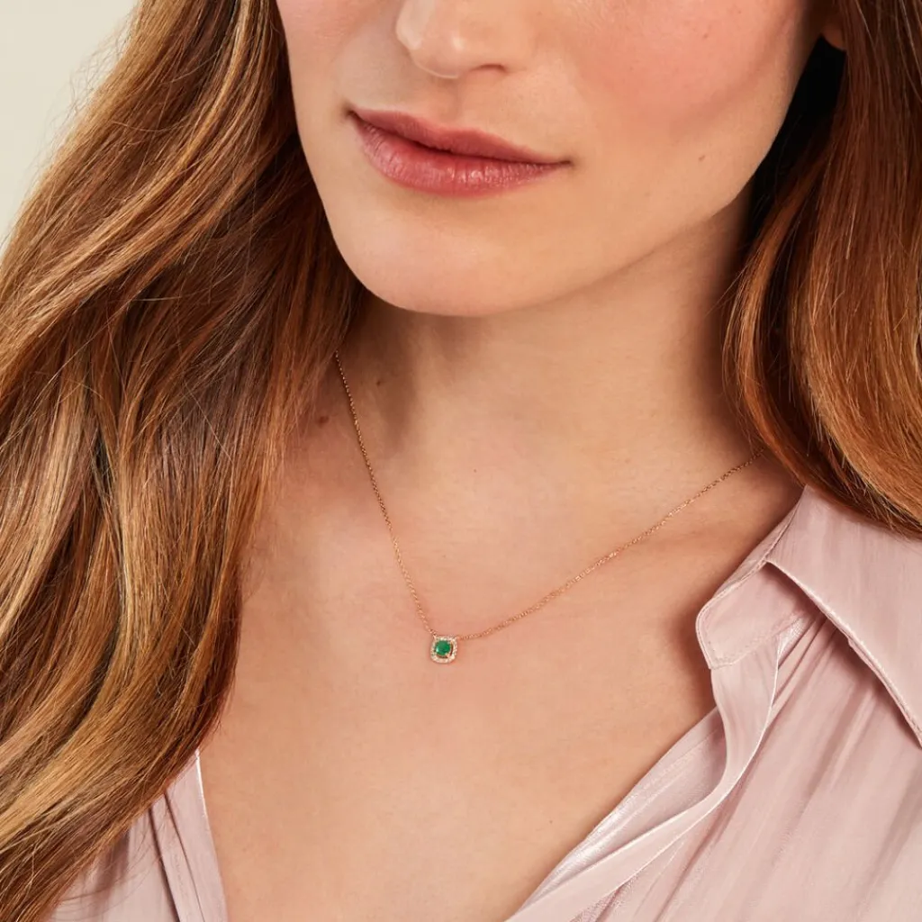 Histoire d'Or Collier Cosimo Or Jaune Emeraude Diamant or jaune émeraude