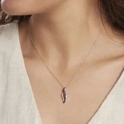 Histoire d'Or Collier Courbes Or Blanc Diamant