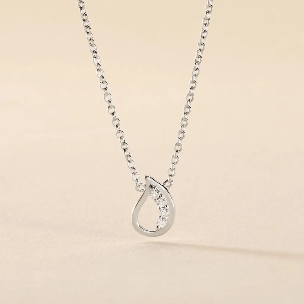 Histoire d'Or Collier Court Argent Blanc Sylvan Oxyde De Zirconium Hot