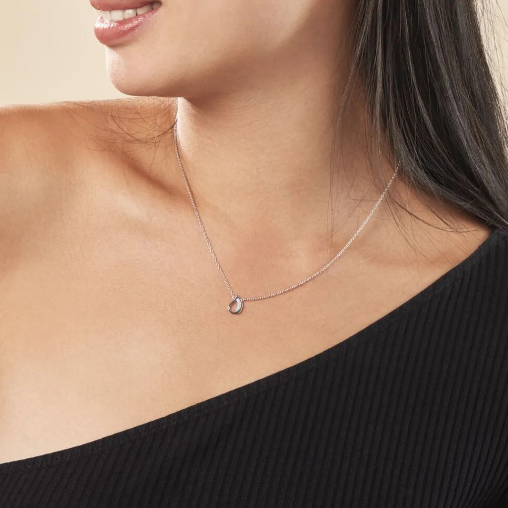 Histoire d'Or Collier Court Argent Blanc Sylvan Oxyde De Zirconium Hot