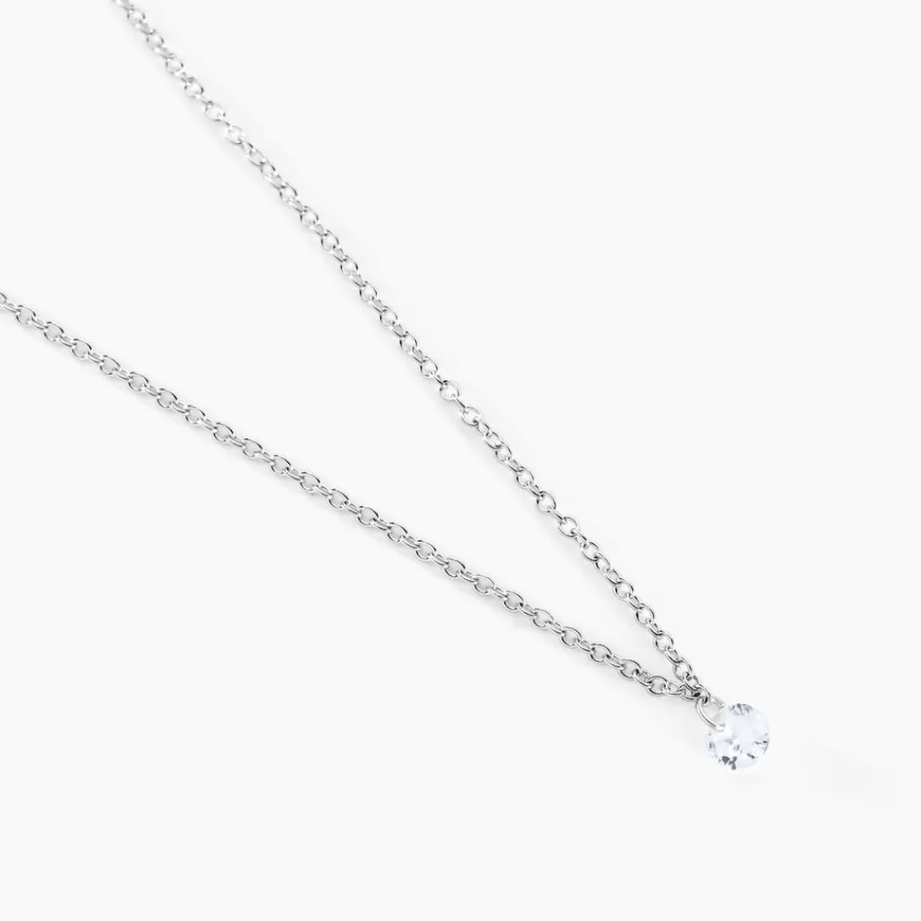 Histoire d'Or Collier Court Argent Blanc Constantin Oxyde De Zirconium argent blanc oxyde Hot