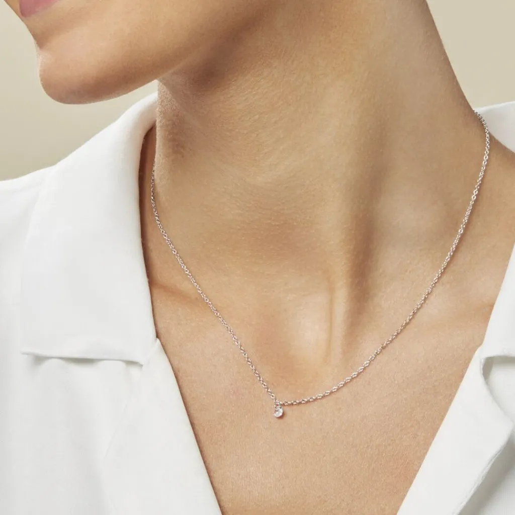 Histoire d'Or Collier Court Argent Blanc Constantin Oxyde De Zirconium argent blanc oxyde Hot