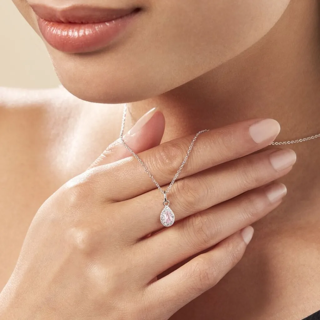 Histoire d'Or Collier Court Argent Blanc Tania Oxyde De Zirconium argent blanc oxyde rose