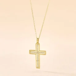 Histoire d'Or Collier Croix Or Jaune Diamant New