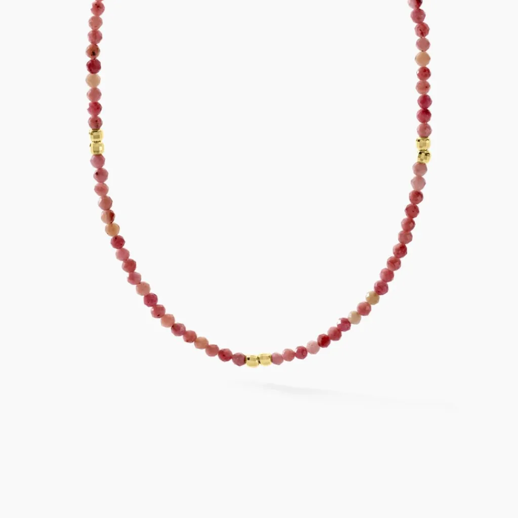 Histoire d'Or Collier Cyclades Argent Jaune Rhodonite argent jaune rhodonite rose Discount