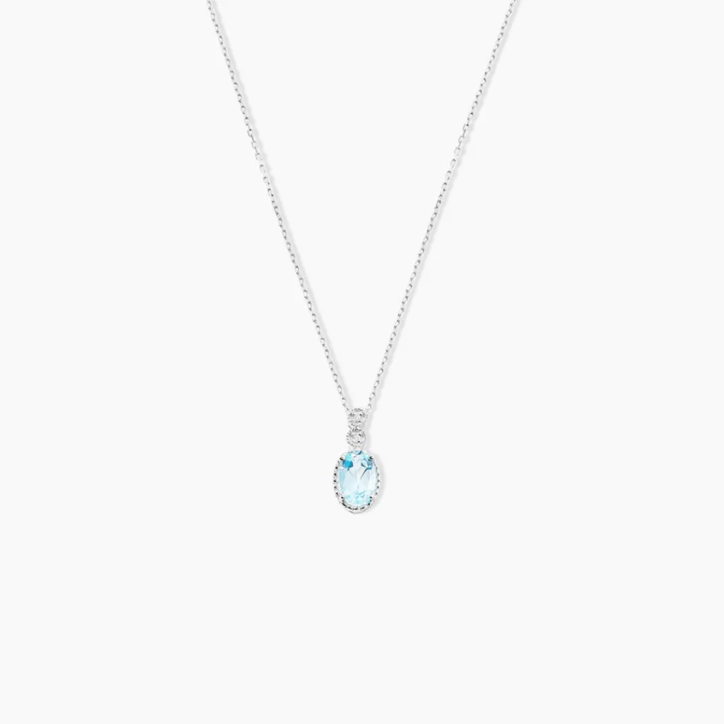 Histoire d'Or Collier Cyprille Or Blanc Topaze Et Oxyde De Zirconium Online