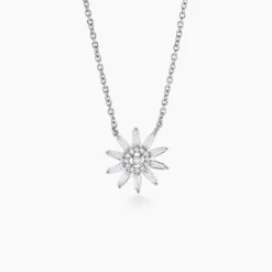 Histoire d'Or Collier Daisy Argent Blanc Oxyde De Zirconium New