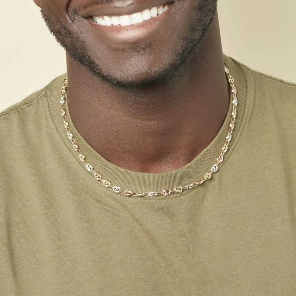 Histoire d'Or Collier Dami Maille Grain De Cafe or tricolore Sale