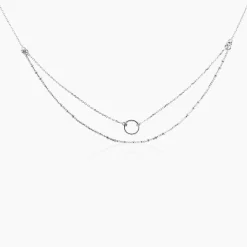 Histoire d'Or Collier Dayana Argent Blanc Discount