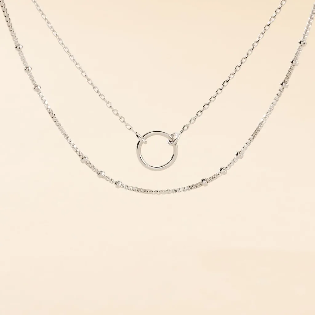 Histoire d'Or Collier Dayana Argent Blanc Discount