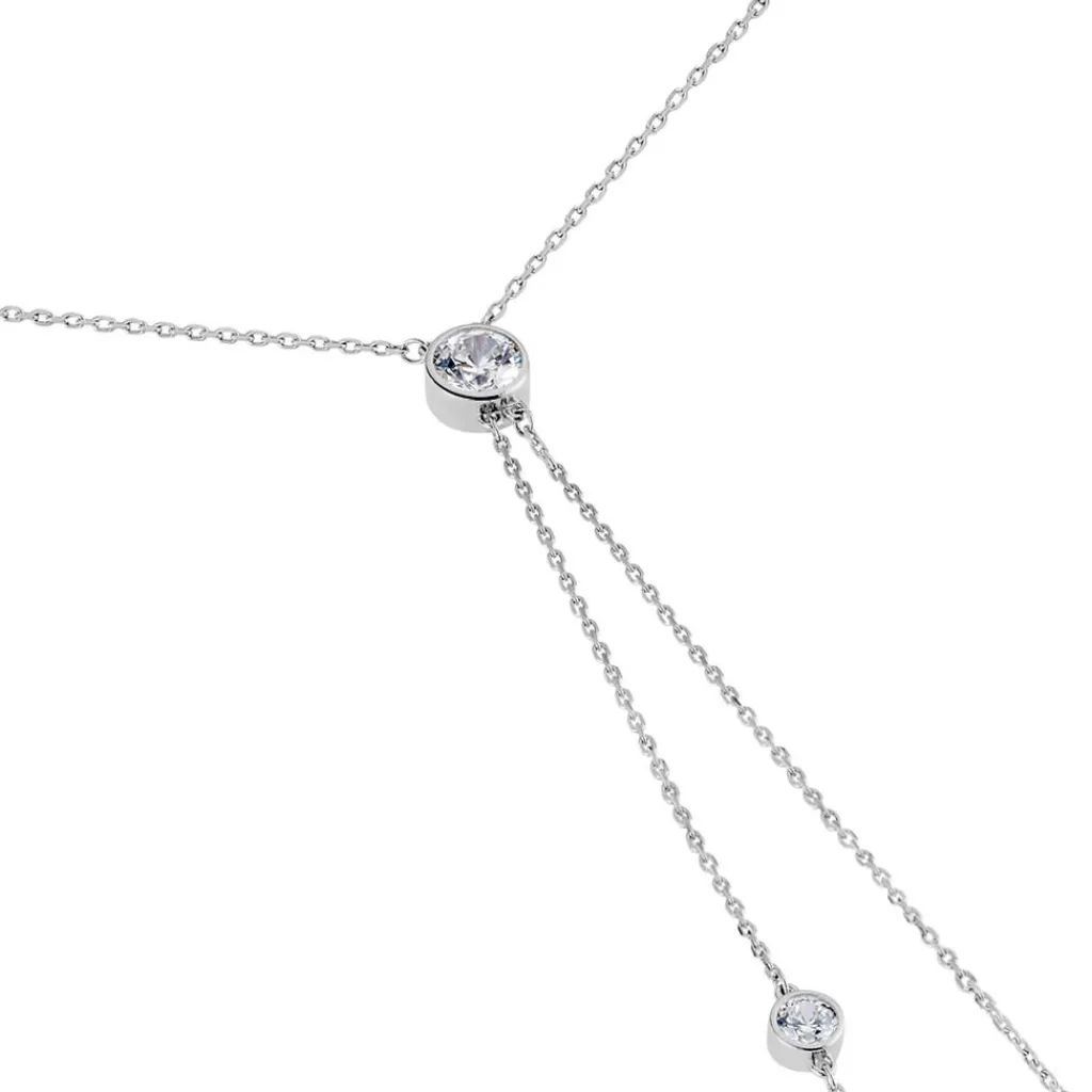 Histoire d'Or Collier De Dos Indigo Argent Perle De Culture Oxyde argent blanc perle blanche Sale