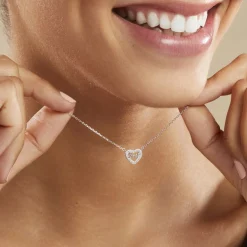 Histoire d'Or Collier Delicata Argent Blanc Oxyde De Zirconium Best