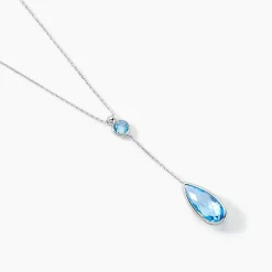 Histoire d'Or Collier Dennis Or Blanc Topaze or blanc topaze bleu sky Online