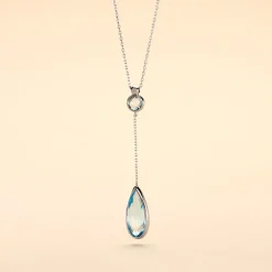 Histoire d'Or Collier Dennis Or Blanc Topaze or blanc topaze bleu sky Online