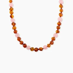 Histoire d'Or Collier Ditte Ambre Quartz