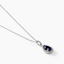 Histoire d'Or Collier Dorthy Or Blanc Saphir Et Diamant Hot