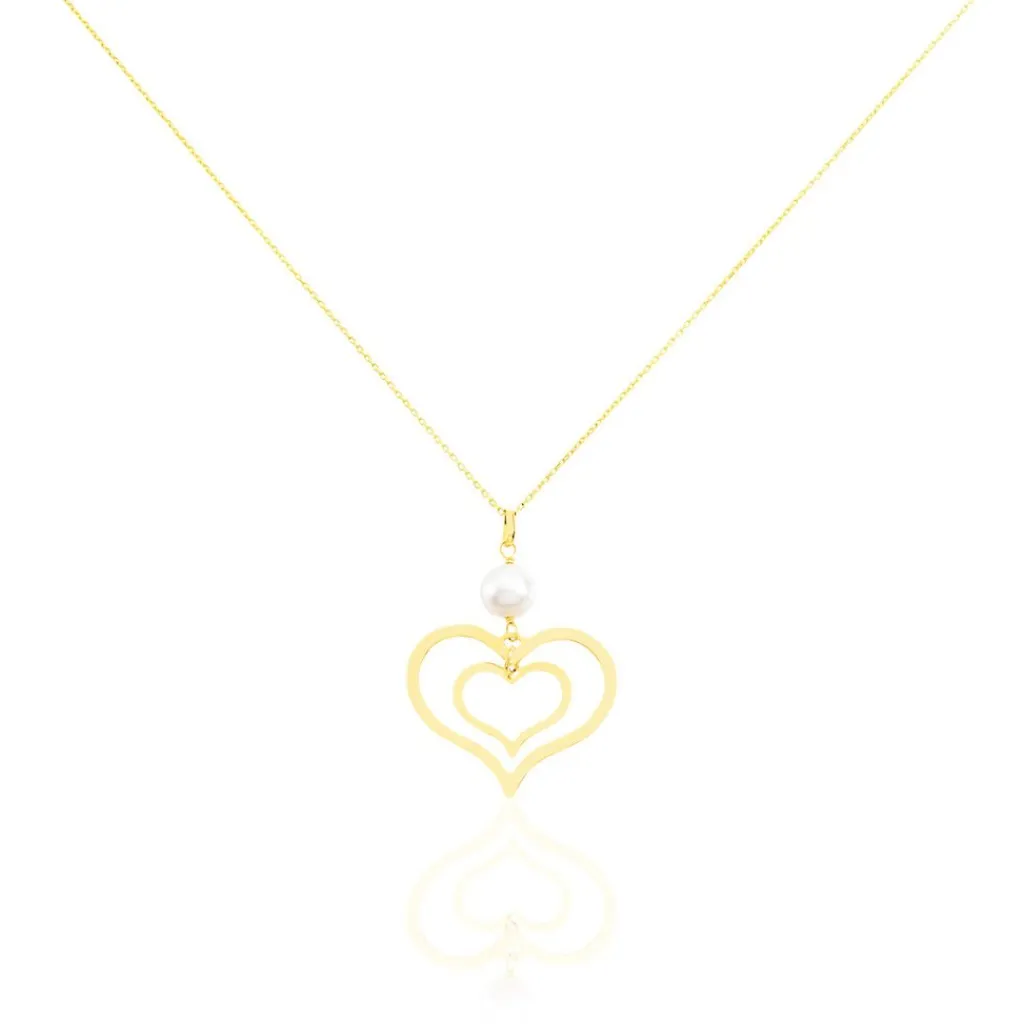 Histoire d'Or Collier Double Ajoure Or Jaune Perle De Culture Hot