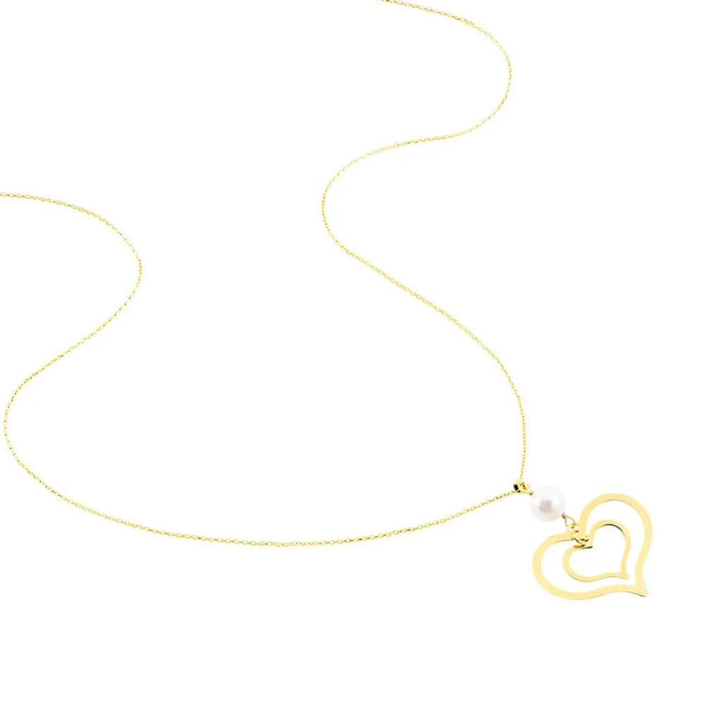 Histoire d'Or Collier Double Ajoure Or Jaune Perle De Culture Hot