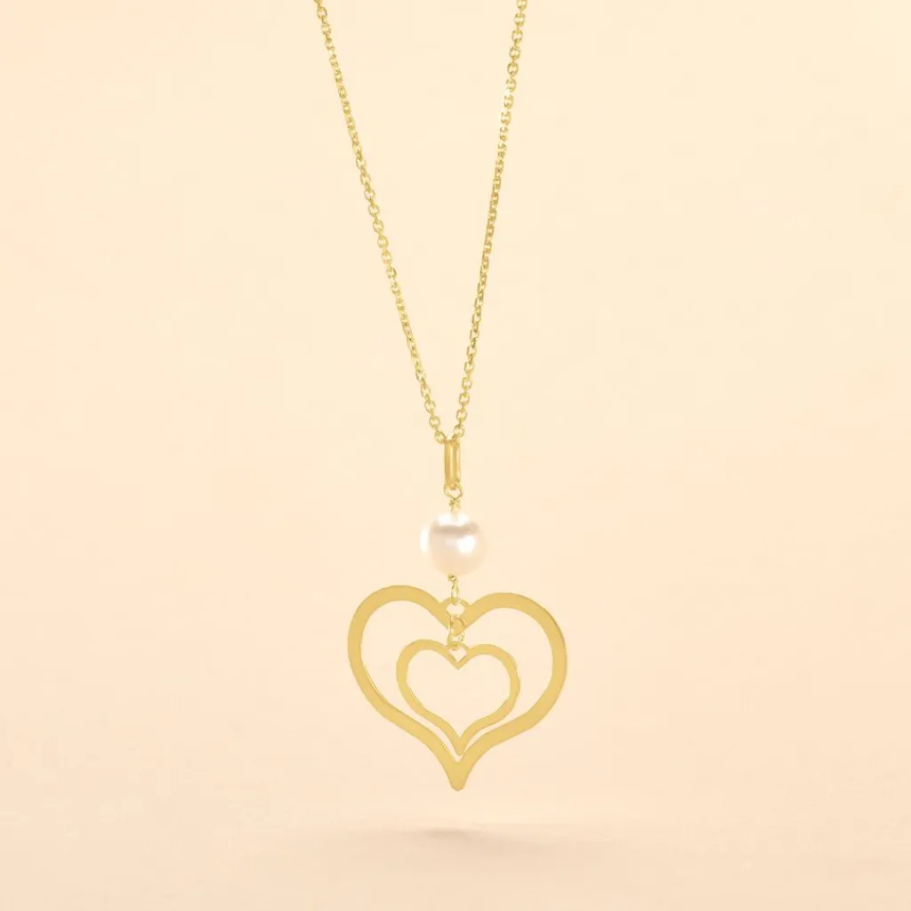 Histoire d'Or Collier Double Ajoure Or Jaune Perle De Culture Hot