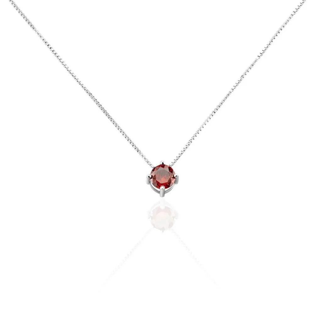 Histoire d'Or Collier Dwight argent blanc oxyde de zirconium rouge
