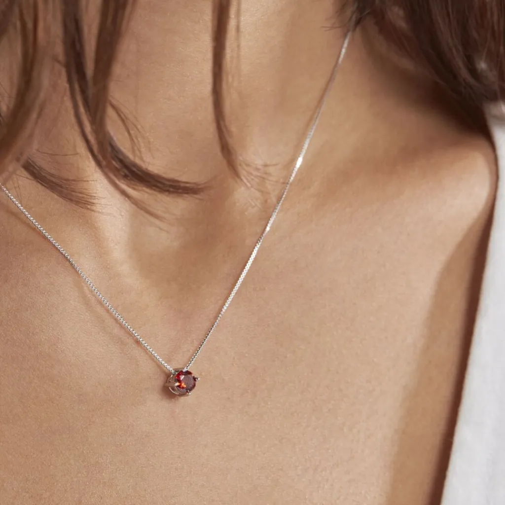 Histoire d'Or Collier Dwight argent blanc oxyde de zirconium rouge