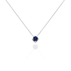 Histoire d'Or Collier Dwight argent blanc oxyde de zirconium bleu Hot