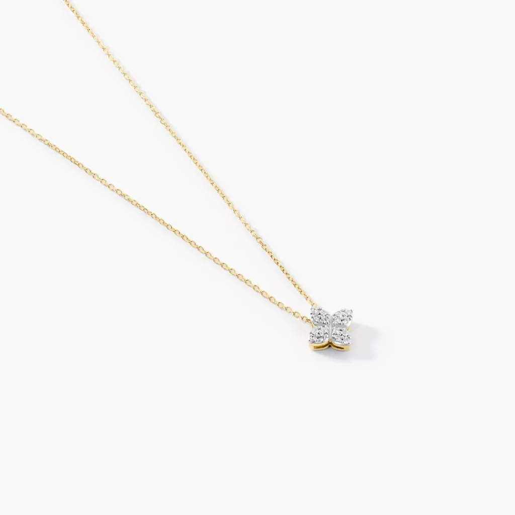 Histoire d'Or Collier Eclosion Precieuse Or Jaune Oxyde De Zirconium Clearance