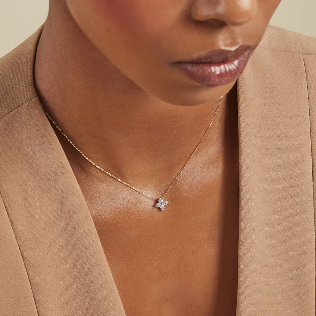 Histoire d'Or Collier Eclosion Precieuse Or Jaune Oxyde De Zirconium Clearance