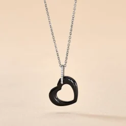 Histoire d'Or Collier Elodie Argent Blanc Oxyde De Zirconium Et Céramique New